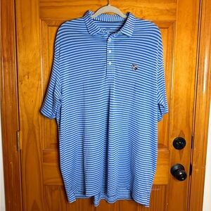johnnie-O Classic Blue and White Performance Golf Polo Mens size XL